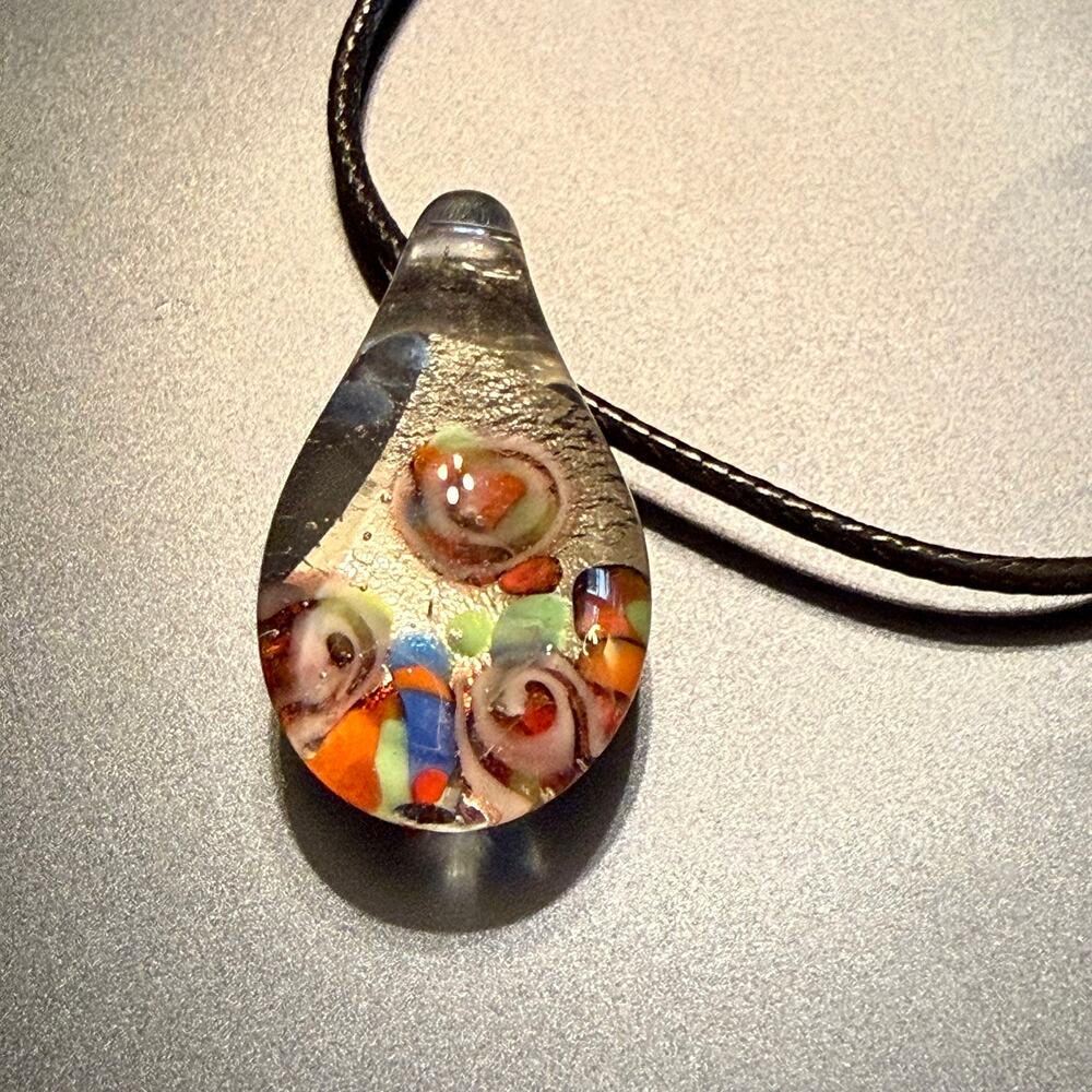 Unique & Colorful Dimensional Artisan Glass Pendant - Picture 4 of 8